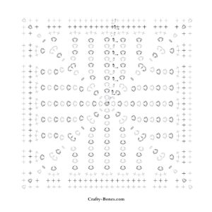 Crochet Chart showing the centre details of the shell and lace blanket