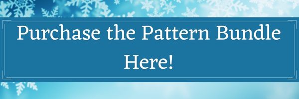 Winter-themed blue button with the text "Get the Dishcloth Bundle" linking to a collection of 31 crochet dishcloth patterns for purchase.